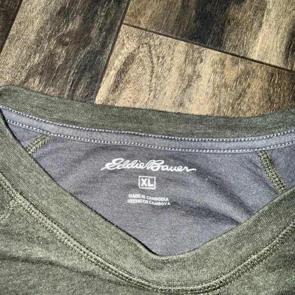 Eddie Bauer Fleece Crewneck Pullover Sweater Olive Green Men's Size XL - Picture 5 of 7